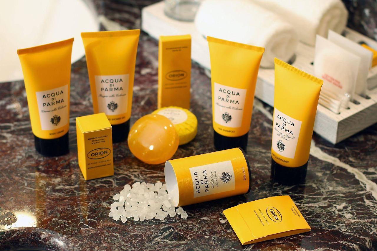 فندق أوريون بيشكيك المظهر الخارجي الصورة Acqua di Parma products